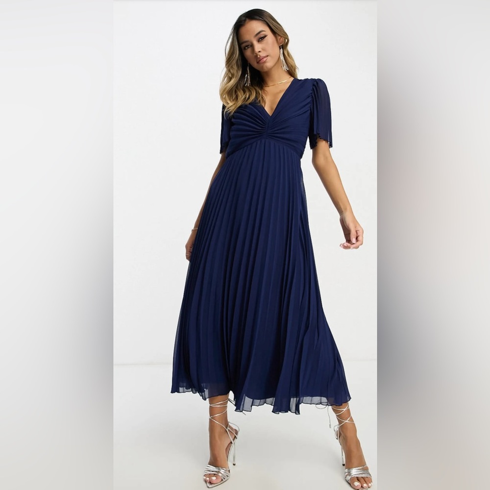 ASOS Navy Midi Dress